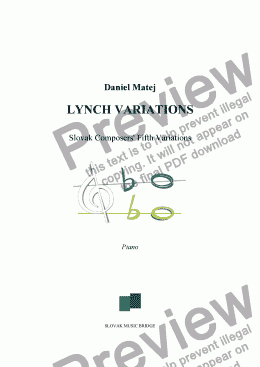 page one of Lynch Variations