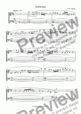 page one of Arabesque for organ