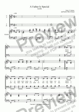 page one of A Father is Special (SATB)