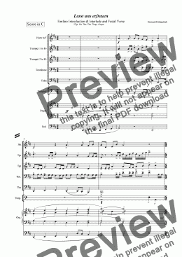page one of Lasst uns erfreuen -Festival Hymn for Brass Quintet & Organ