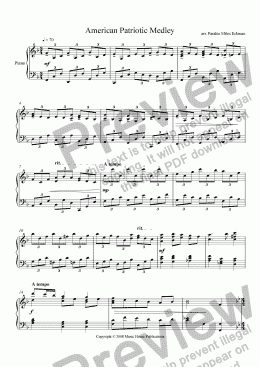 page one of American Patriotic Medley (Piano Solo)