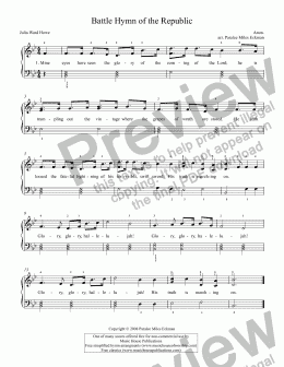 page one of Battle Hymn of the Republic (Easy Piano/Vocal)
