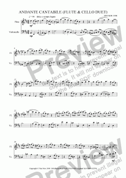 page one of ANDANTE CANTABILE (FLUTE & CELLO DUET)