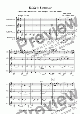 page one of Dido’s Lament from "Dido and Aeneas"