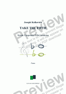 page one of Take The Fifth