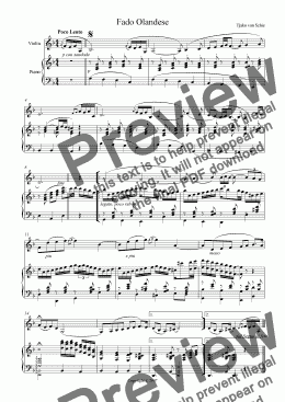 page one of Fado Olandese (violin & piano version)