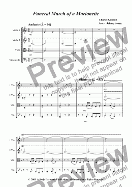page one of Funeral March Of A Marionette  (String Quartet)