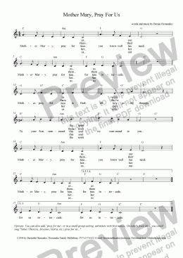 page one of Marian Song (Contemporary) - Mother Mary, Pray For Us