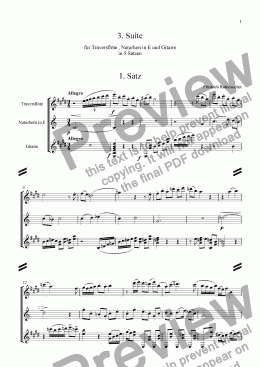 page one of 3. Trio für Flöte, Naturhorn und Gitarre