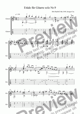 page one of Etüde Nr.9 für Gitarre solo