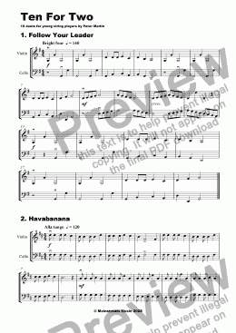 page one of Ten for Two - Violin & Cello