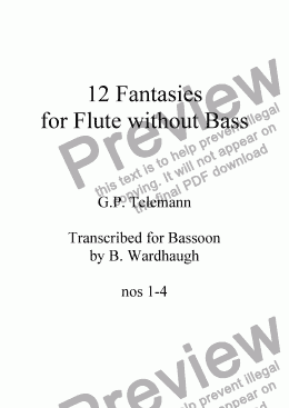 page one of Fantasias for Flute 1-4