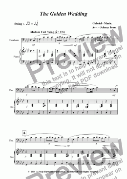 page one of Golden Wedding, The   (Trombone and Piano)