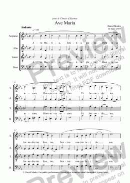 page one of Ave Maria (Choeur d'Alzonne) - SATB
