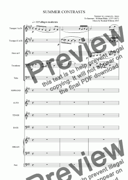 page one of Summer Contrasts (full score)