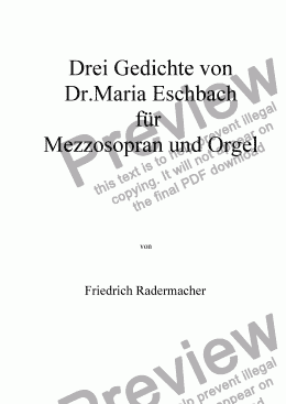 page one of Drei Gedichte von Dr. Maria Eschbach