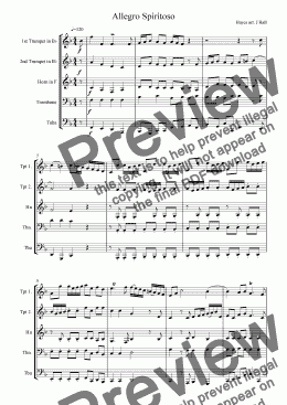 page one of Allegro Spiritoso (Brass)