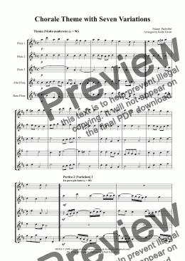 page one of Chorale Partita with Seven Variations for Flute Choir (Alle menschen)