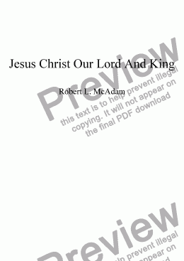 page one of Jesus Christ Our Lord And King