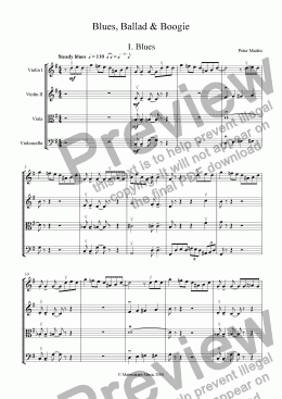 page one of Blues, Ballad & Boogie - String Quartet
