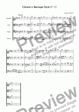 page one of Choral in Baroque Style N� 12b