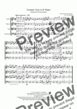 page one of Trumpet Tune in D (String Quartet)