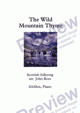page one of The Wild Mountain Thyme (SAMen + Piano)