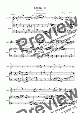 page one of Brooks-Davies: Episode (3) Rag-a-muffin for alto flute and piano