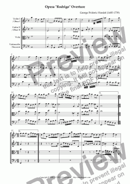 page one of Opera "Rodrigo" HWV.5 Overture