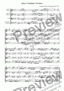 page one of Opera "Ariodante" HWV.33 Overture