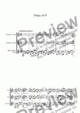 page one of Tango in D (Op. 165)