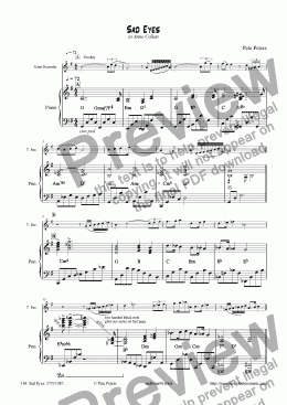 page one of Sad Eyes [Tenor rec or Flute]