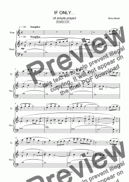 page one of If Only... (flute)