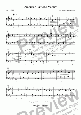 page one of American Patriotic Medley (Easy Piano Solo)