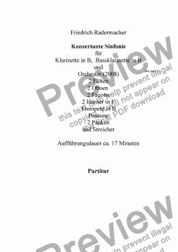 page one of Konzertante Sinfonie für Klarinette in B, Bassklarinette in B(mit C) und Orchester