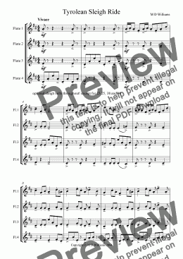 page one of Christmas Flutes: Tyrolean Sleigh Ride