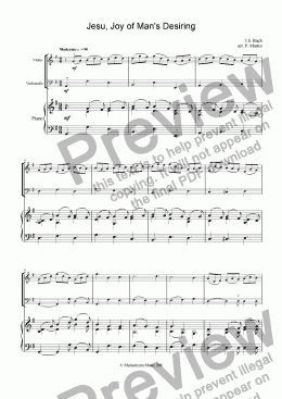 page one of Jesu, Joy of Man’s Desiring - Piano Trio