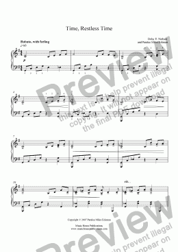 page one of Time, Restless Time (Piano Solo)