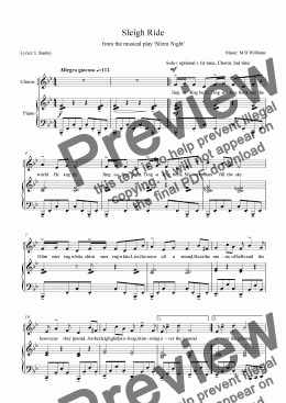 page one of Christmas: Tyrolean Sleigh Ride for junior choir and piano