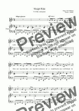 page one of Christmas:Tyrolean Sleigh Ride for SAB choir and piano