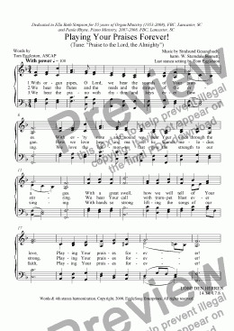 page one of Playing Your Praises Forever! (Hymn)