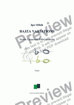 page one of Bajza Variations