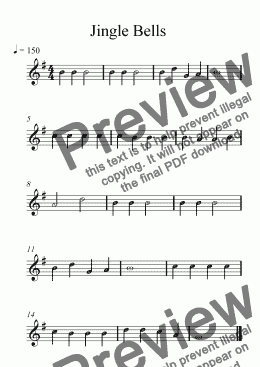 page one of Jingle Bells (Single note solo)