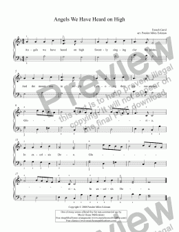 page one of Angels We Have Heard on High (Easy Piano/Vocal - Eckman)