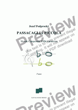 page one of Passacaglia Piccola