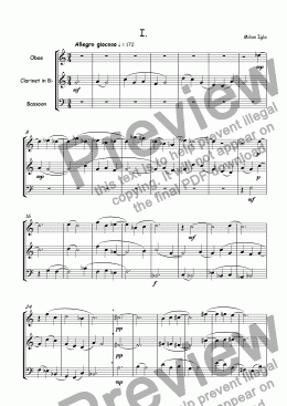 page one of Trio for oboe, clarinet and basoon