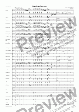 page one of Grieg: Peer Gynt Overture Op. 23 No. 1 (Wind Band)