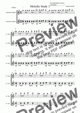 page one of Melodic Study 3