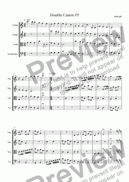 page one of Double Canon Suite for String Quartet