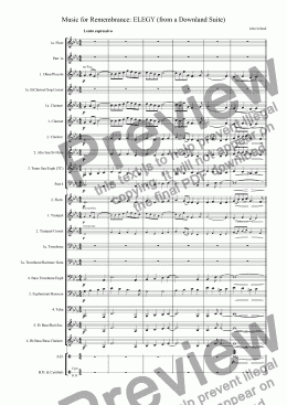 page one of (Combo) Music for Remembrance: ELEGY (from a Downland Suite)
